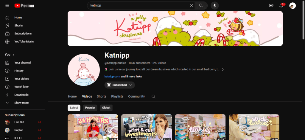 katnipp youtube channel screenshot